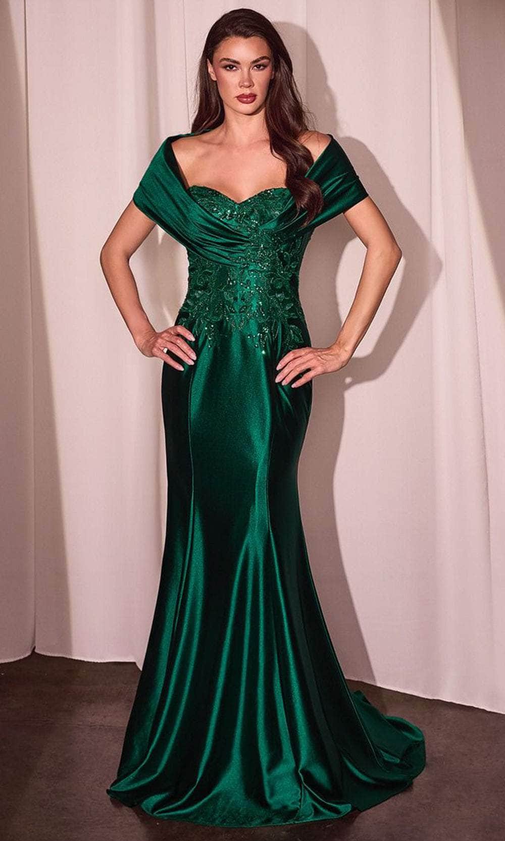Ladivine CDS507 - Long Satin Mermaid Dress
