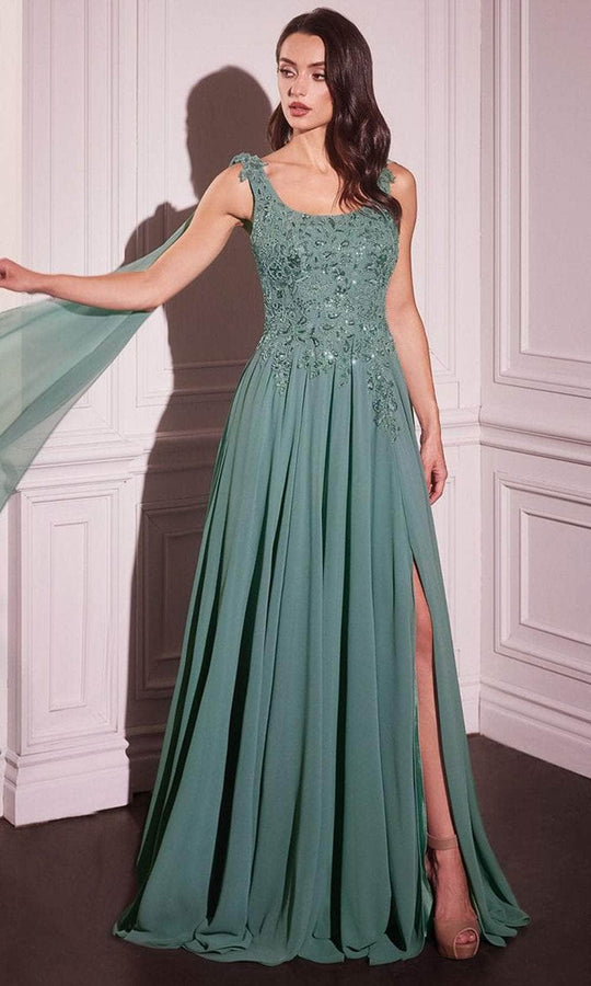 Ladivine CDS509 - Chiffon A-Line Evening Gown