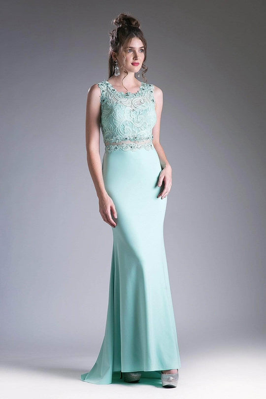 Ladivine CF115 - Lace Stretch Knit Sheath Dress