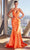 Ladivine CH062 - Pleated Bodice Mermaid Evening Gown Evening Dresses XS / Orange
