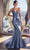 Ladivine CH062 - Pleated Bodice Mermaid Evening Gown Evening Dresses XS / Smoky Blue