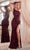Ladivine CH077 - One Shoulder Sequin Evening Gown Pageant Dresses XS / Wine