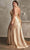Ladivine CH079C - Halter Neck Gathered Detailed Prom Gown Prom Dresses