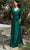 Ladivine CH175 - Long Sleeve Knotted Formal Gown Mother of the Bride Dresses XXS / Emerald