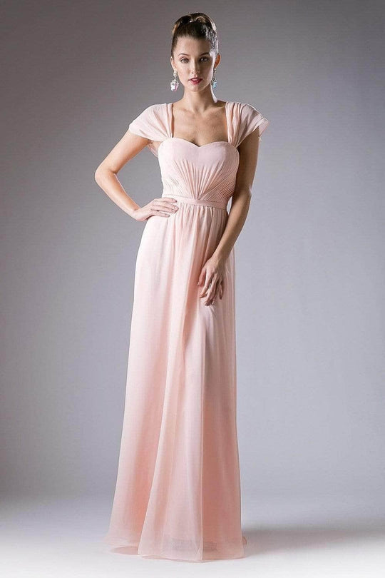 Ladivine CH532 - Semi-Sweetheart Dress With Cape Detail