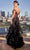 Ladivine CM354 - Floral Sequin Sweetheart Evening Gown Evening Dresses 6 / Black