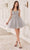 Ladivine CY019 - Applique Corset Cocktail Dress Special Occasion Dress XXS / Silver
