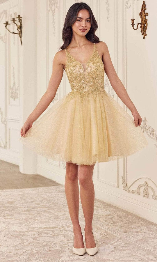Ladivine CY022 - Glitter Tulle Cocktail Dress