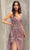 Ladivine J856 - Glitter Print High Slit Gown Special Occasion Dress