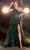 Ladivine J869 - Asymmetric Glitter Sequin Prom Gown Prom Dresses 2 / Emerald
