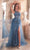 Ladivine J869 - Asymmetric Glitter Sequin Prom Gown Prom Dresses 2 / Lapis Blue