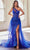 Ladivine J869 - Asymmetric Glitter Sequin Prom Gown Prom Dresses 2 / Royal