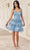 Ladivine KV1090 - Tiered A-Line Cocktail Dress Special Occasion Dress XXS / Blue