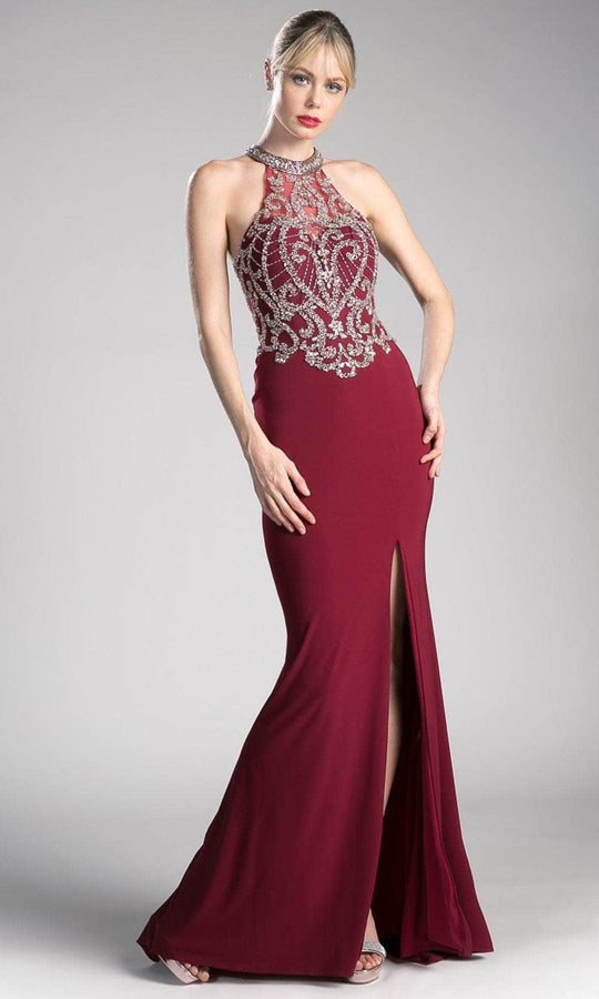Ladivine ML202 - Beaded Halter Neck Evening Dress