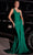 Ladivine PT004 - Ruched Bodice Asymmetric Prom Gown Prom Dresses 2 / Emerald