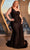 Ladivine PT004C - Asymmetrical Sheath Evening Dress Evening Dresses 16 / Black