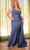 Ladivine PT004C - Asymmetrical Sheath Evening Dress Evening Dresses 16 / Smoky Blue