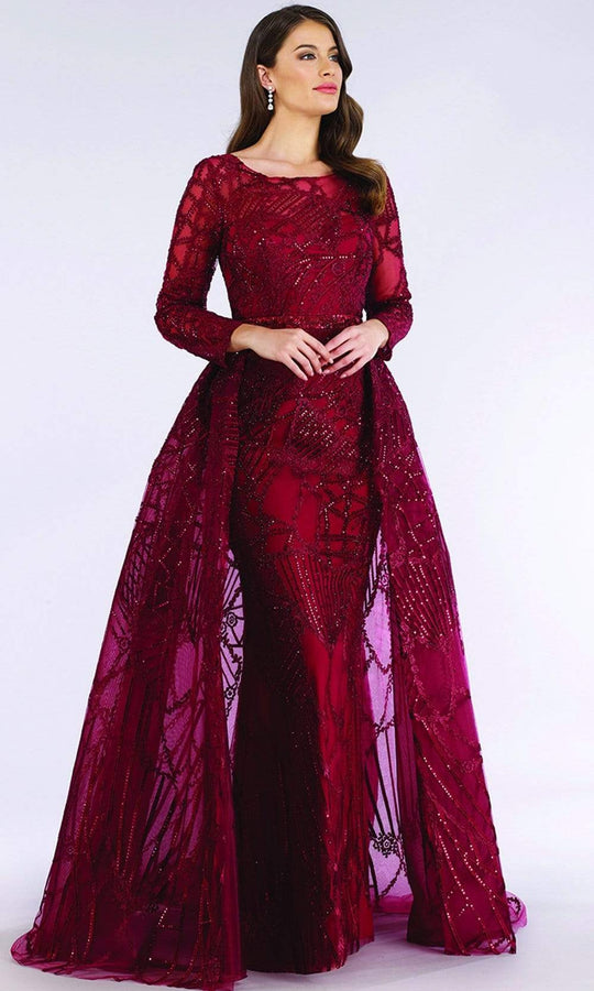 Lara Dresses - 29633 Embellished Bateau Dress With Overskirt