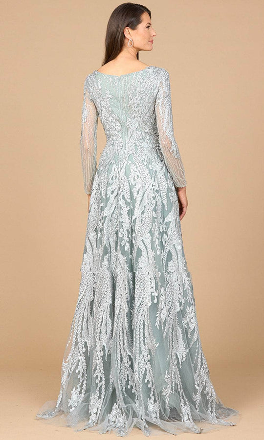 Lara Dresses 28939 - Beaded A-Line Gown with Long Sleeves