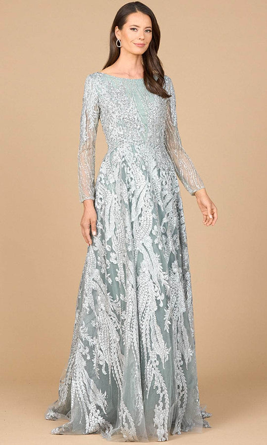 Lara Dresses 28939 - Beaded A-Line Gown with Long Sleeves