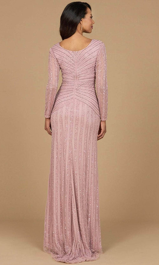 Lara Dresses 28953 - Linear Beaded Long Sleeve Formal Dress