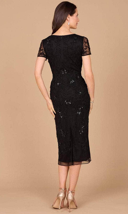 Lara Dresses 28995 - Beaded V-Neck Knee Length Evening Dress