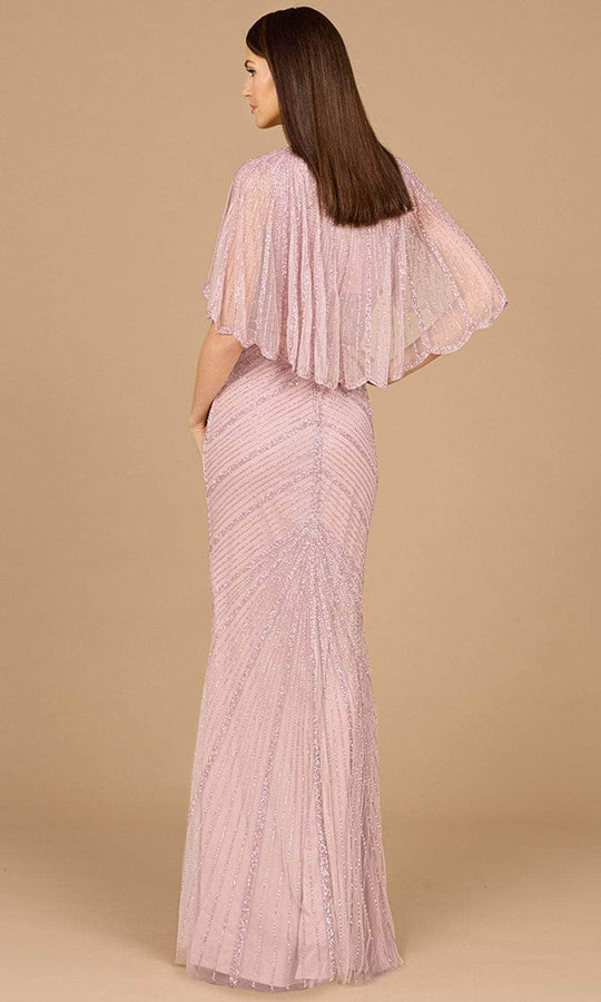 Lara Dresses 29022 - Cape Sleeve Mermaid Evening Gown