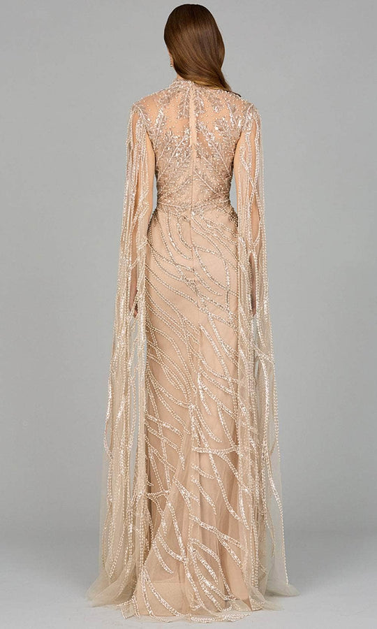 Lara Dresses 29042 - Sequin Embellished High Neck Evening Gown