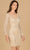 Lara Dresses 29061 - Beaded Long Sleeve Cocktail Dress Special Occasion Dress 0 / Nude Silver