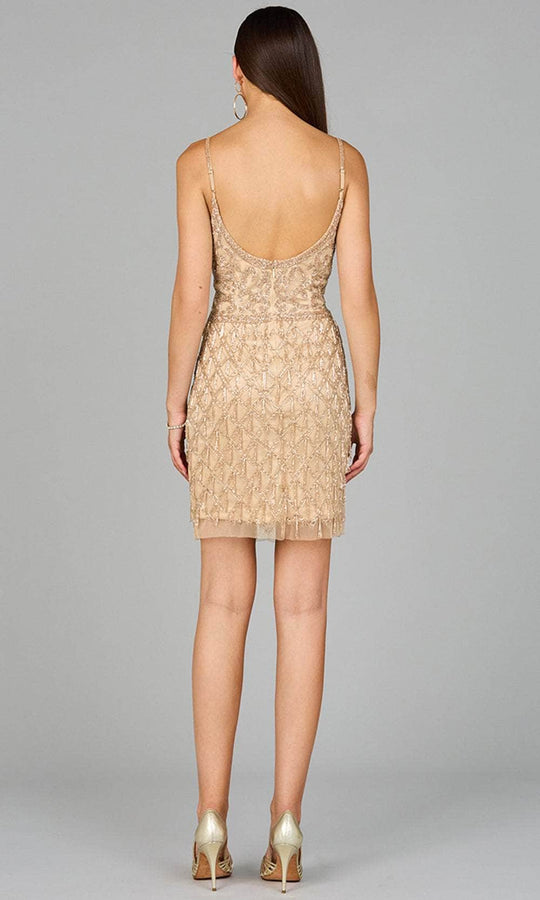 Lara Dresses 29068 - Fringe Embellished Sleeveless Cocktail Dress