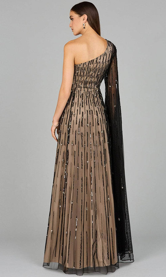 Lara Dresses 29083 - Embellished Floor-Length Cape Sleeve Prom Gown