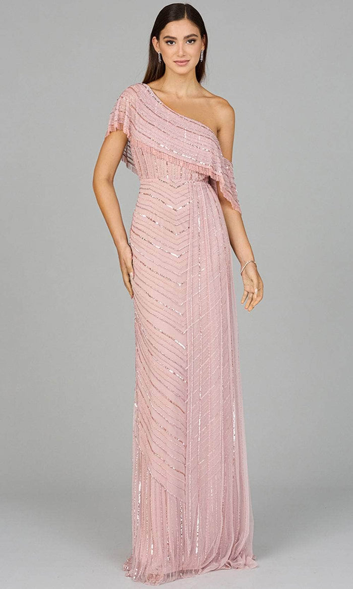Lara Dresses 29084 - Draped One Shoulder Evening Dress Special Occasion Dress 2 / Dusty Rose