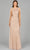 Lara Dresses 29086 - Cape Beaded Evening Dress Special Occasion Dress 2 / Nude