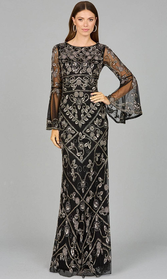 Lara Dresses 29088 - Bell Sleeve Evening Dress Special Occasion Dress 4 / Black