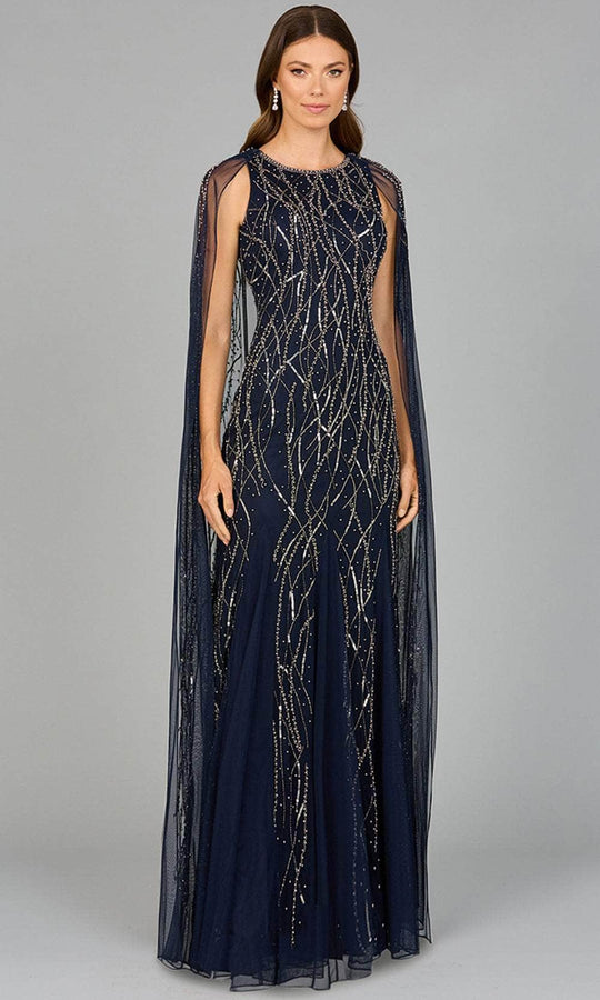 Lara Dresses 29093 - Beaded Long Cape Evening Dress