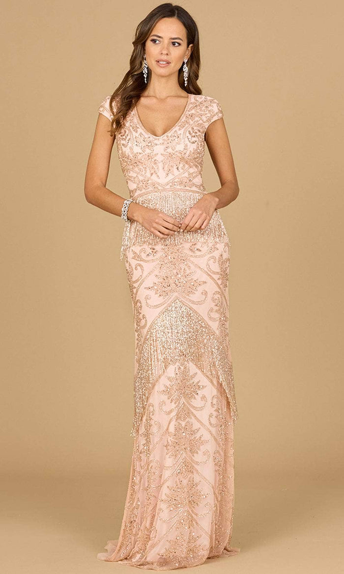 Lara Dresses 29098 - Illusion Back Beaded Evening Gown Evening Desses