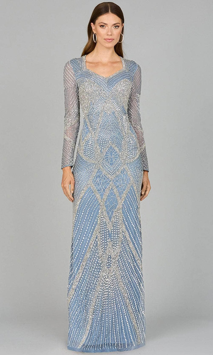 Lara Dresses 29112 - Long Sleeve Sheath Evening Dress Mother of the Bride Dresses 2 / Ink Blue