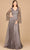 Lara Dresses 29115 - Flare Sleeve Embellished Gown Evening Dresses 0 / Grey
