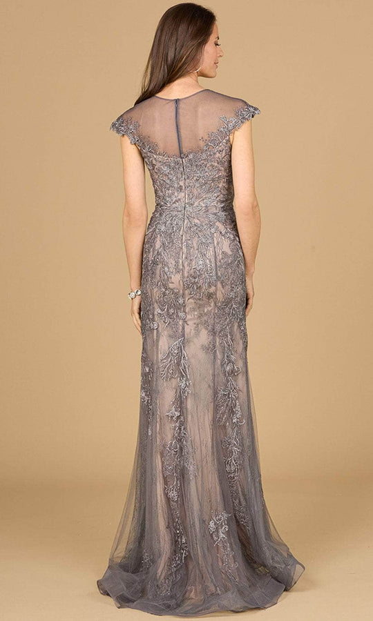 Lara Dresses 29134 - Embroidered Cap Sleeve Evening Gown