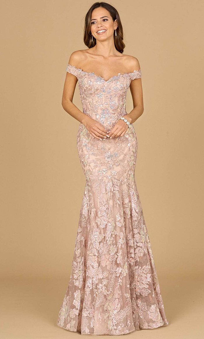 Lara Dresses 29136 - Floral Lace Mermaid Evening Gown Evening Dresses 0 / Blush