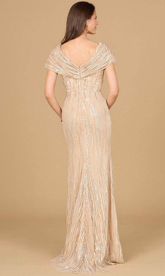 Lara Dresses 29144 - Cap Sleeve Beaded Evening Gown