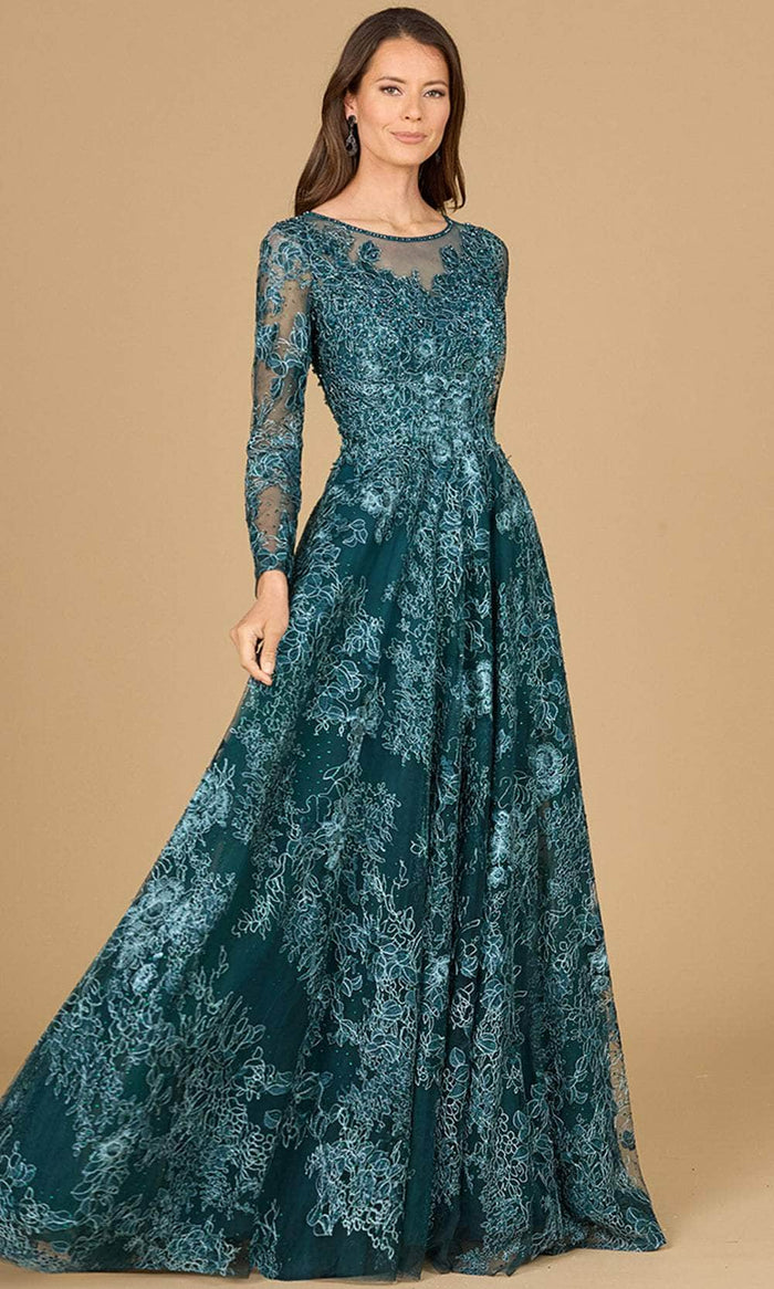 Lara Dresses 29148 - Embellished Lace Evening Gown Evening Dresses 0 / Green