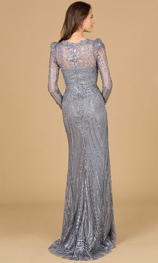Lara Dresses 29156 - Embellished Puff Shoulder Evening Gown