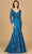 Lara Dresses 29188 - Long Sleeve Embellished Evening Gown Evening Dresses 0 / Teal