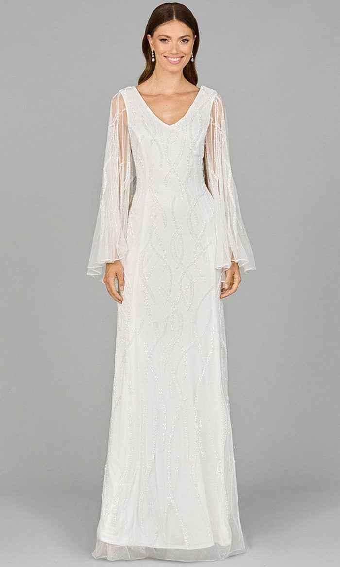 Lara Dresses 51151 - Illusion Cape Sleeve Bridal Dress Bridal Dresses 2 / Ivory