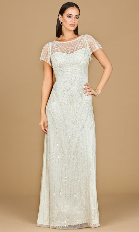 Lara Dresses 51219 - Illusion Neck Beaded Evening Gown