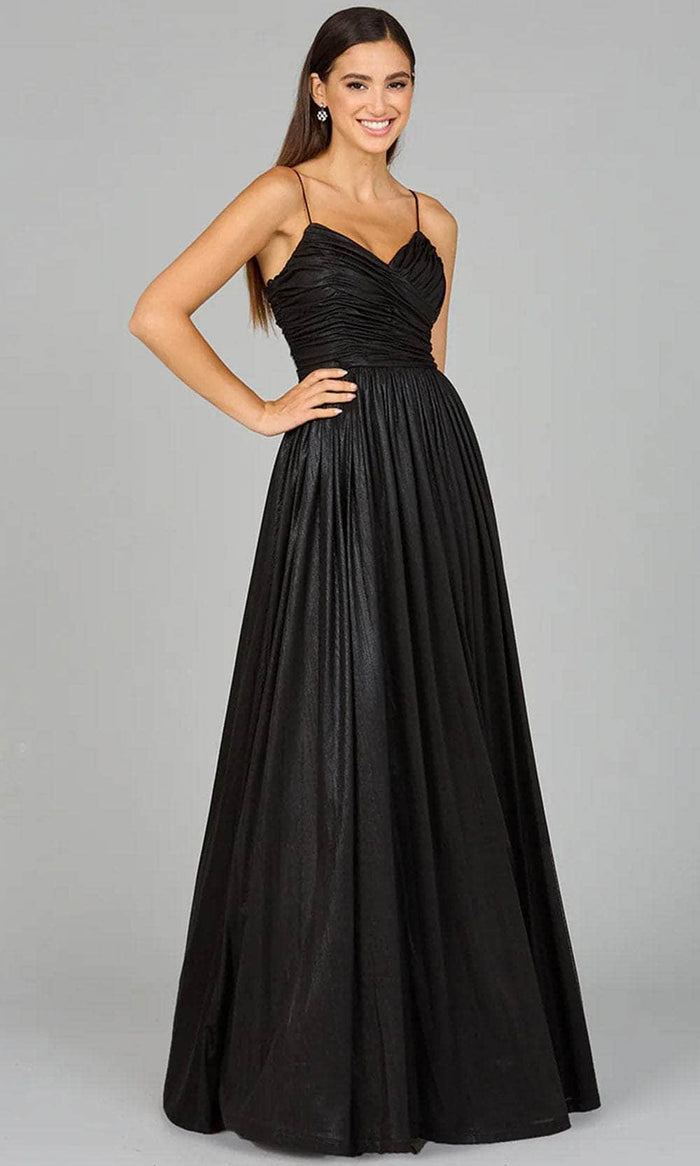Lara Dresses 8120 - Metallic Sweetheart Evening Gown Evening Dresses 0 / Black