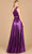 Lara Dresses 8122 - Metallic One Shoulder Evening Gown Evening Dresses
