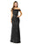 Lenovia - 5224 Off-Shoulder Fold Over Dress Bridesmaid Dresses S / Nude/Gold
