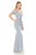 Lenovia - Long Off Shoulder Ruffle Trimmed Dress 5206 CCSALE